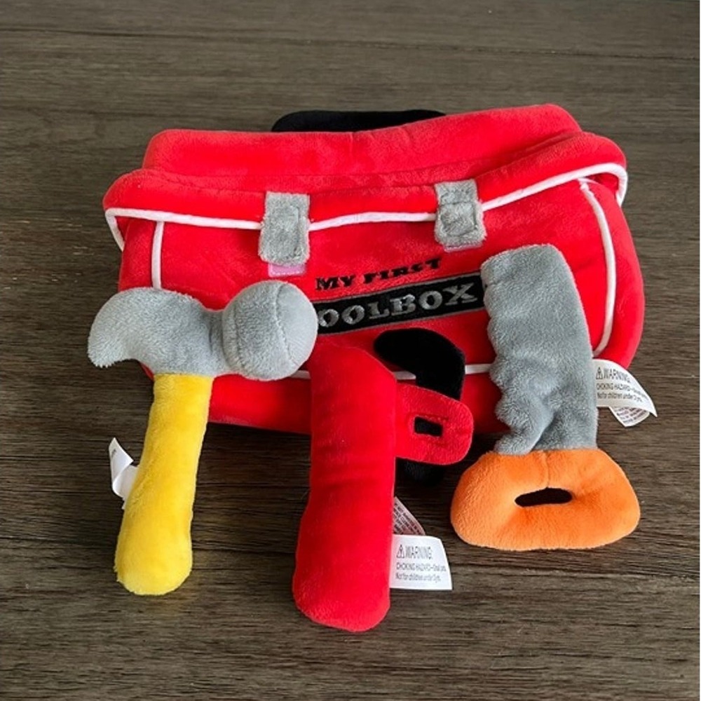 Little Love by NoJo My First Toolbox Plush Playset Red Soft Tools Toy 4pc Set